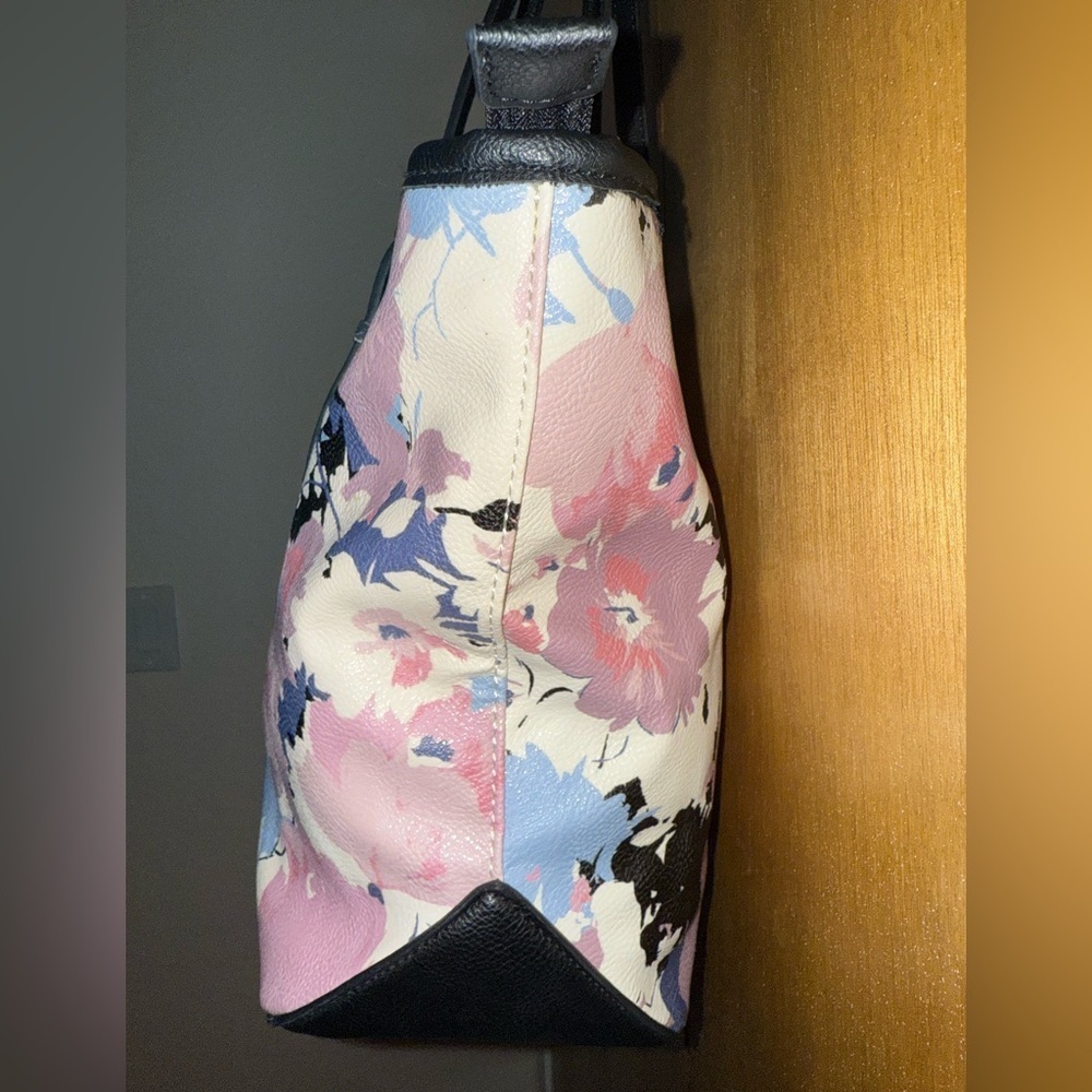 Nine West Floral Print Large Tote Bag – Pink, Purple & Blue - Picture 9 of 11